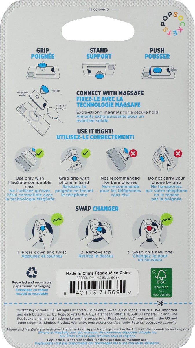 slide 10 of 11, PopSockets Popwallet + for Magsafe Phone Case 1 ea, 1 ea