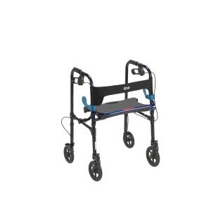 slide 1 of 1, Drive Medical Clever Lite Walker Rollator, Adult, 8'' Wheels, Flame Blue, 1 ct