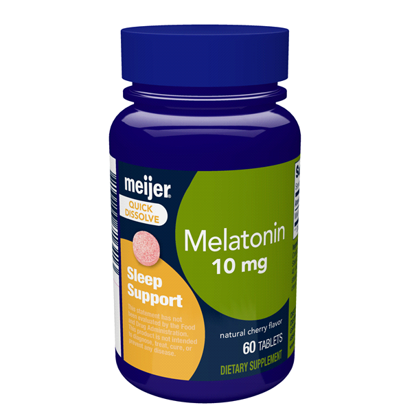 slide 1 of 1, Meijer Melatonin Quick Dissolve 10 mg, 60 ct