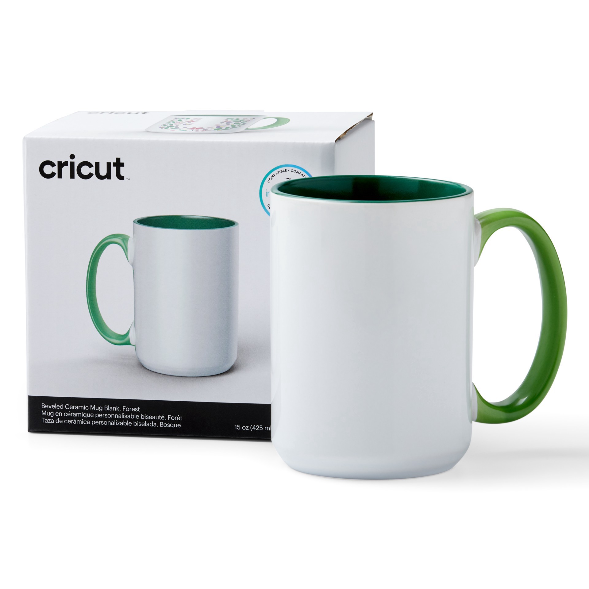 slide 5 of 5, Cricut 15oz. Beveled Ceramic Mug Blank, 15 oz