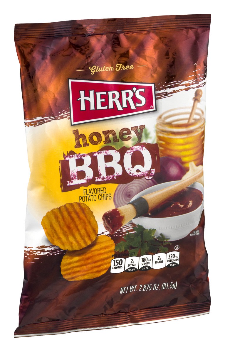 slide 2 of 9, Herr's Potato Chips, Honey Barbecue, 2.625 oz