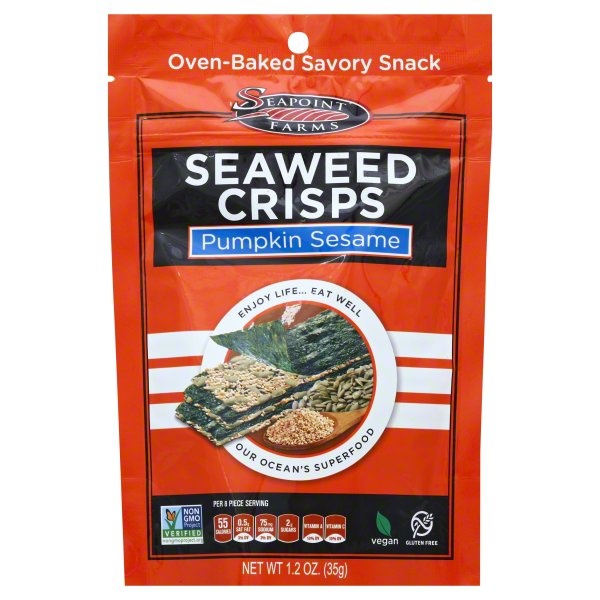 slide 1 of 1, Seapoint Farms Seaweed Crisps Pumpkin Sesame, 1.2 oz