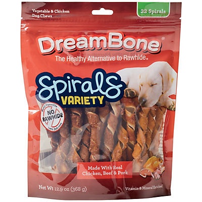 slide 1 of 1, DreamBone Spirals Variety Pack Dog Treats, 32 ct