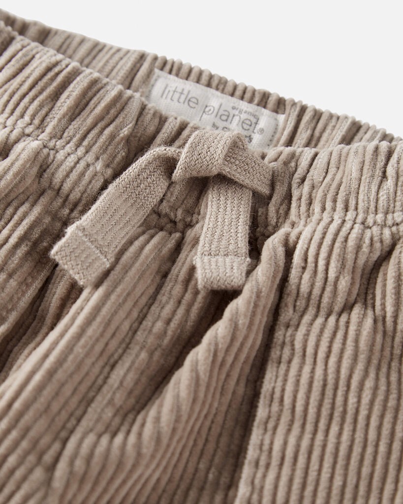 slide 3 of 4, Littleplanet Baby Organic Cotton Corduroy Drawstring Pants Otter Khaki 9M, 1 ct