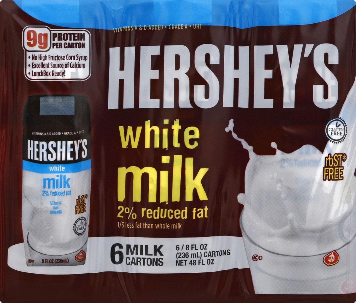 slide 2 of 4, Hershey's White Milk 2% Reduced Fat, 6 ct; 8 oz