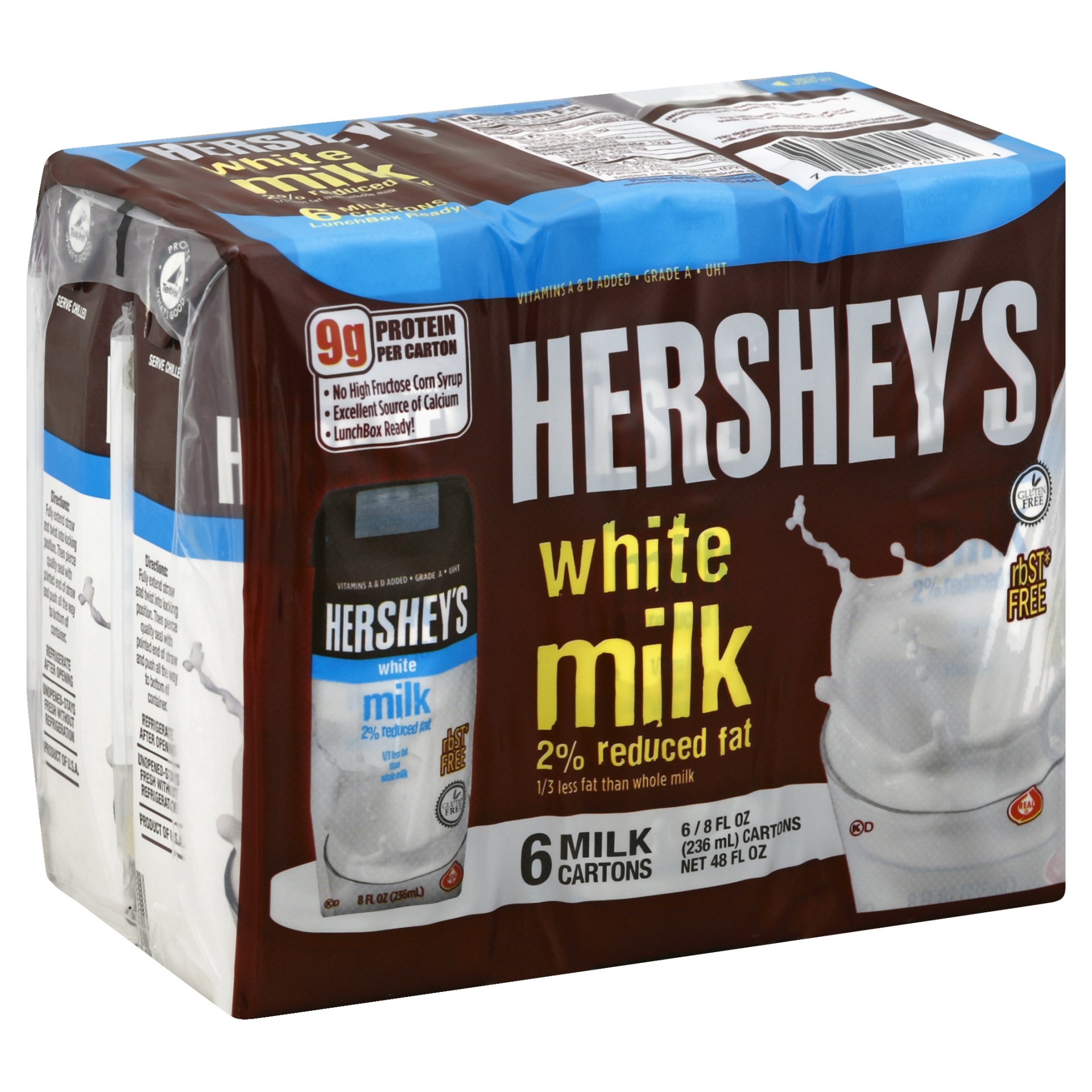 slide 1 of 1, Hershey's White Milk 2% Reduced Fat, 6 ct; 8 oz