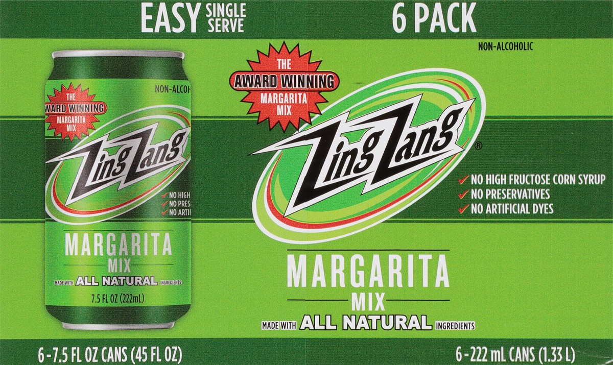 slide 2 of 9, Zing Zang Amazing Classic Mix, Non-Alcoholic Cocktail Mixer, 6 Count, 7.5 Fl Oz Cans, 6 ct; 7.5 oz
