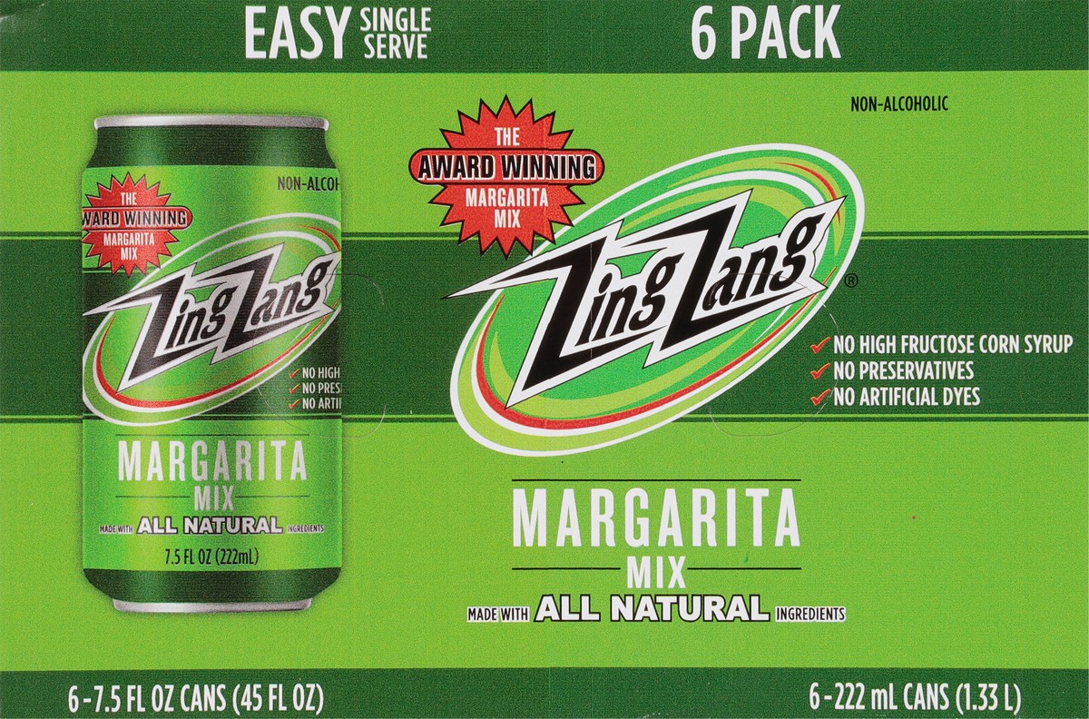 slide 4 of 9, Zing Zang Amazing Classic Mix, Non-Alcoholic Cocktail Mixer, 6 Count, 7.5 Fl Oz Cans, 6 ct; 7.5 oz