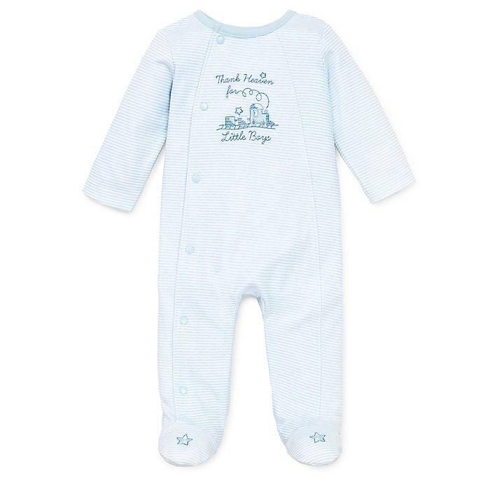 slide 1 of 1, Little Me Size Newborn Thank Heavens Footie - White/Skylight Blue, 1 ct