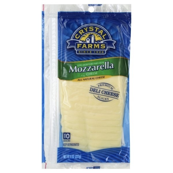 slide 1 of 6, Crystal Farms Mozzarella Cheese Slices, 8 oz