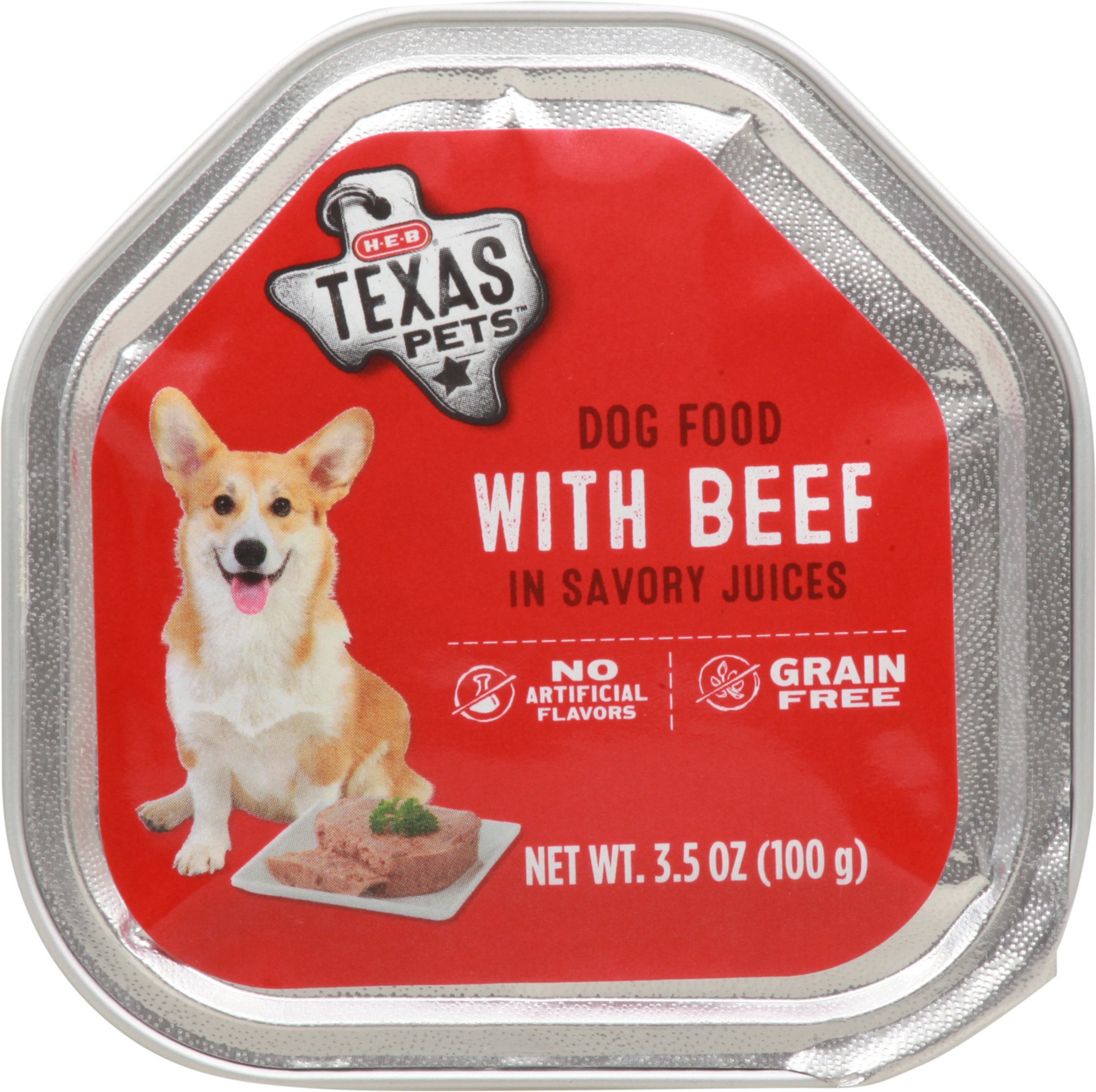 slide 1 of 1, H-E-B Texas Pets Beef in Savory Juices Wet Dog Food, 3.5 oz