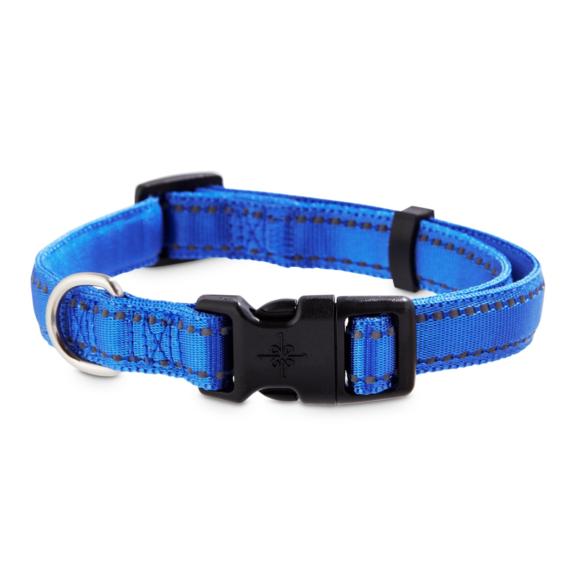 slide 1 of 1, Good2Go Reflective Blue Dog Collar, MED