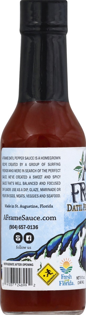 slide 6 of 8, A Frame Datil Pepper Sauce, 5 oz
