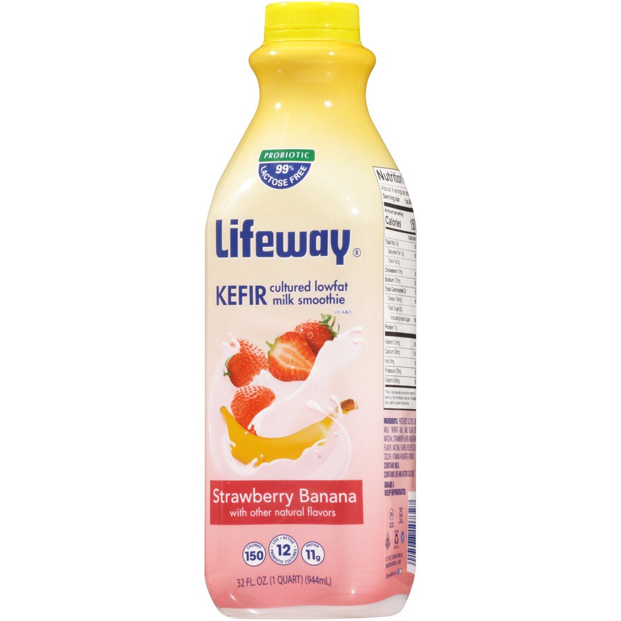 slide 8 of 18, Lifeway Strawberry Banana Kefir 32 fl oz, 32 fl oz