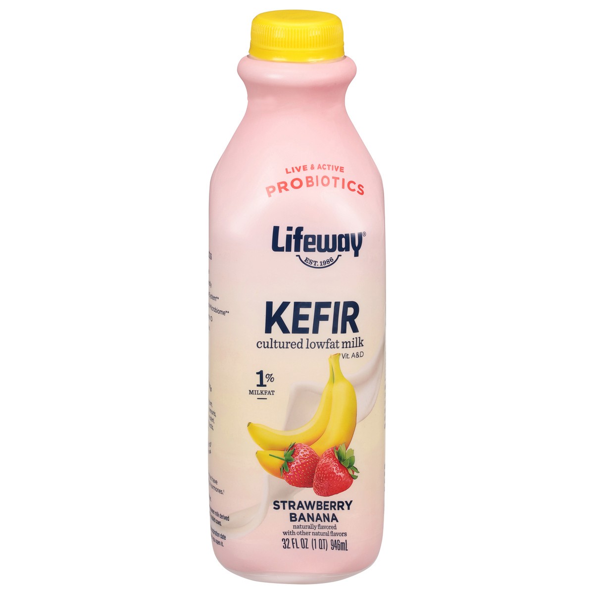 slide 1 of 18, Lifeway Strawberry Banana Kefir 32 fl oz, 32 fl oz