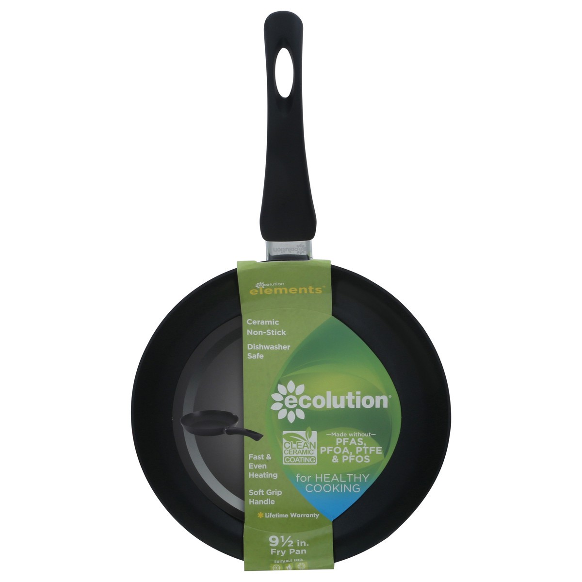 slide 9 of 11, Ecolution Elements Gray Ceramic Non-Stick Fry Pan 1 ea, 9.5 in