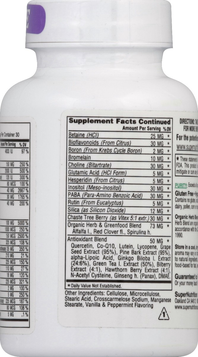 slide 3 of 3, SuperNutrition Multi-Vitamin/Mineral 30 ea, 30 ct