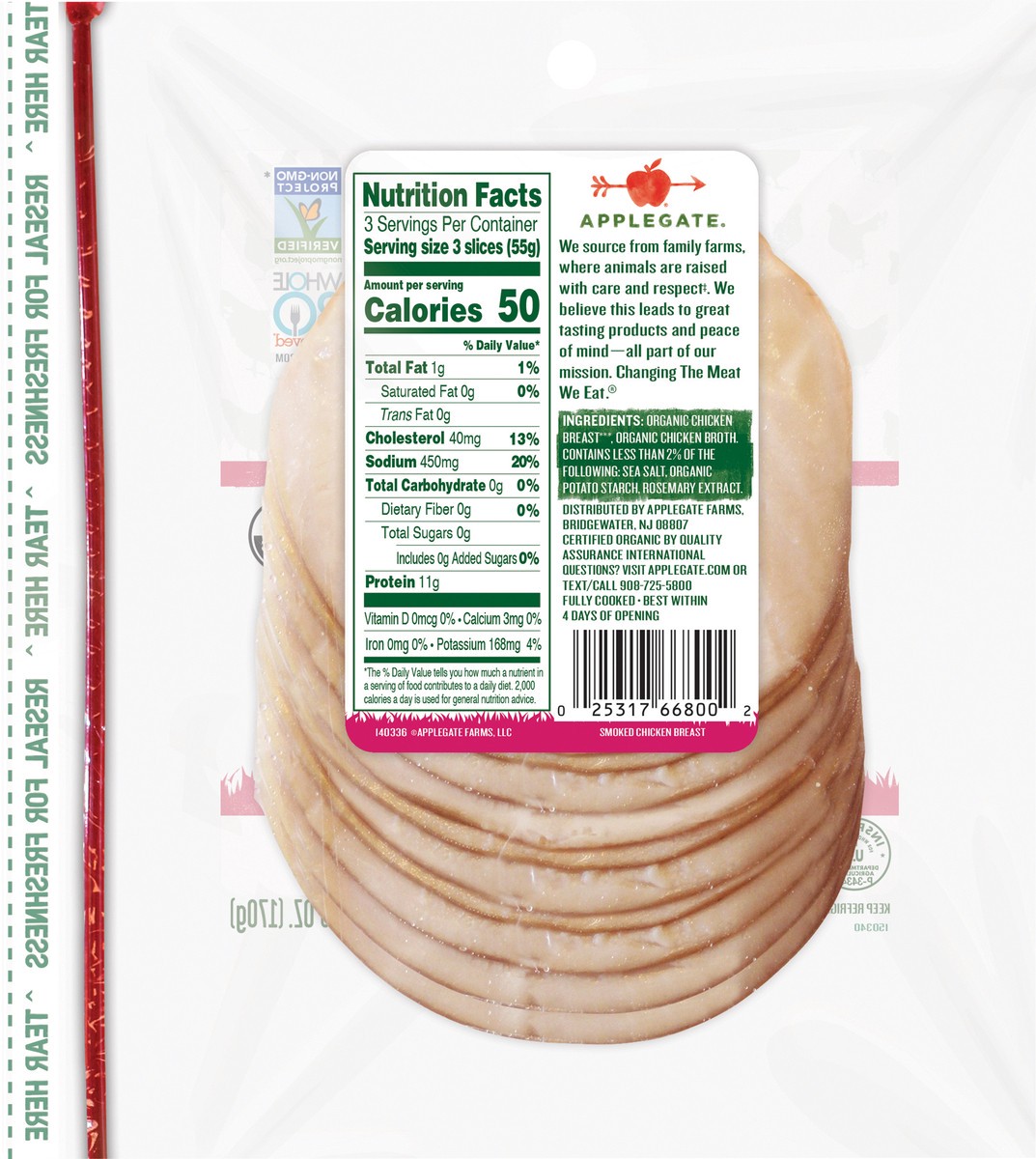 slide 7 of 11, Applegate Smoked Chicken Breast Org, 6 oz