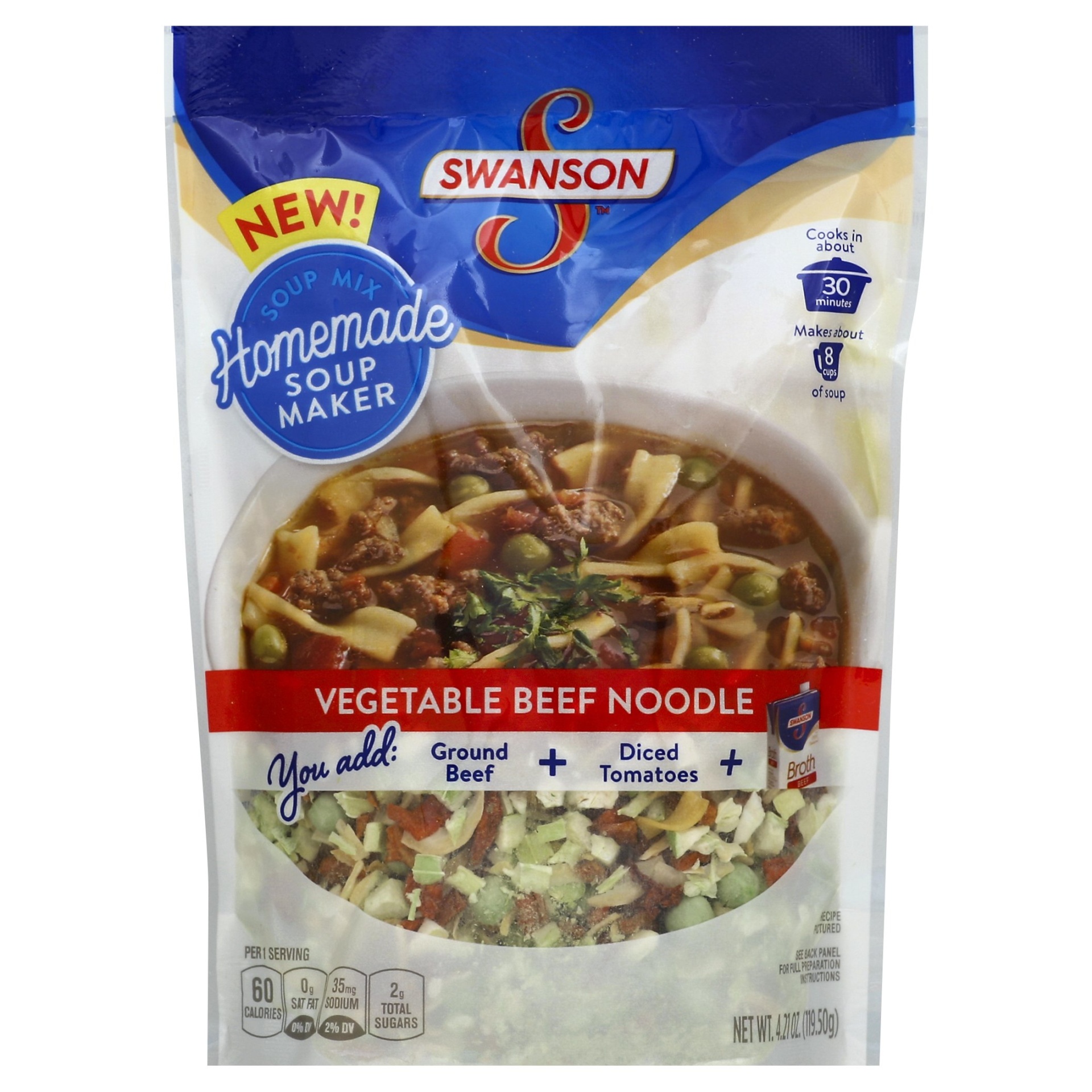 slide 1 of 1, Swanson Soup Starter Vegetable Beef Noodle, 4.21 oz