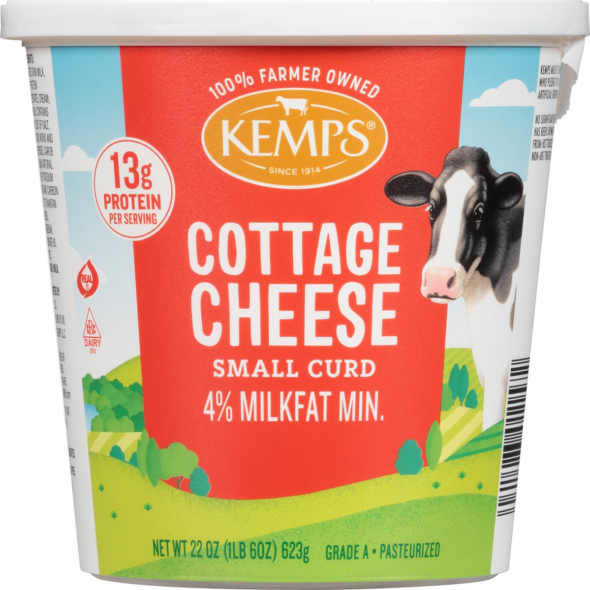 slide 8 of 9, Kemps 4% Small Curd Cottage Cheese - 22oz, 22 oz