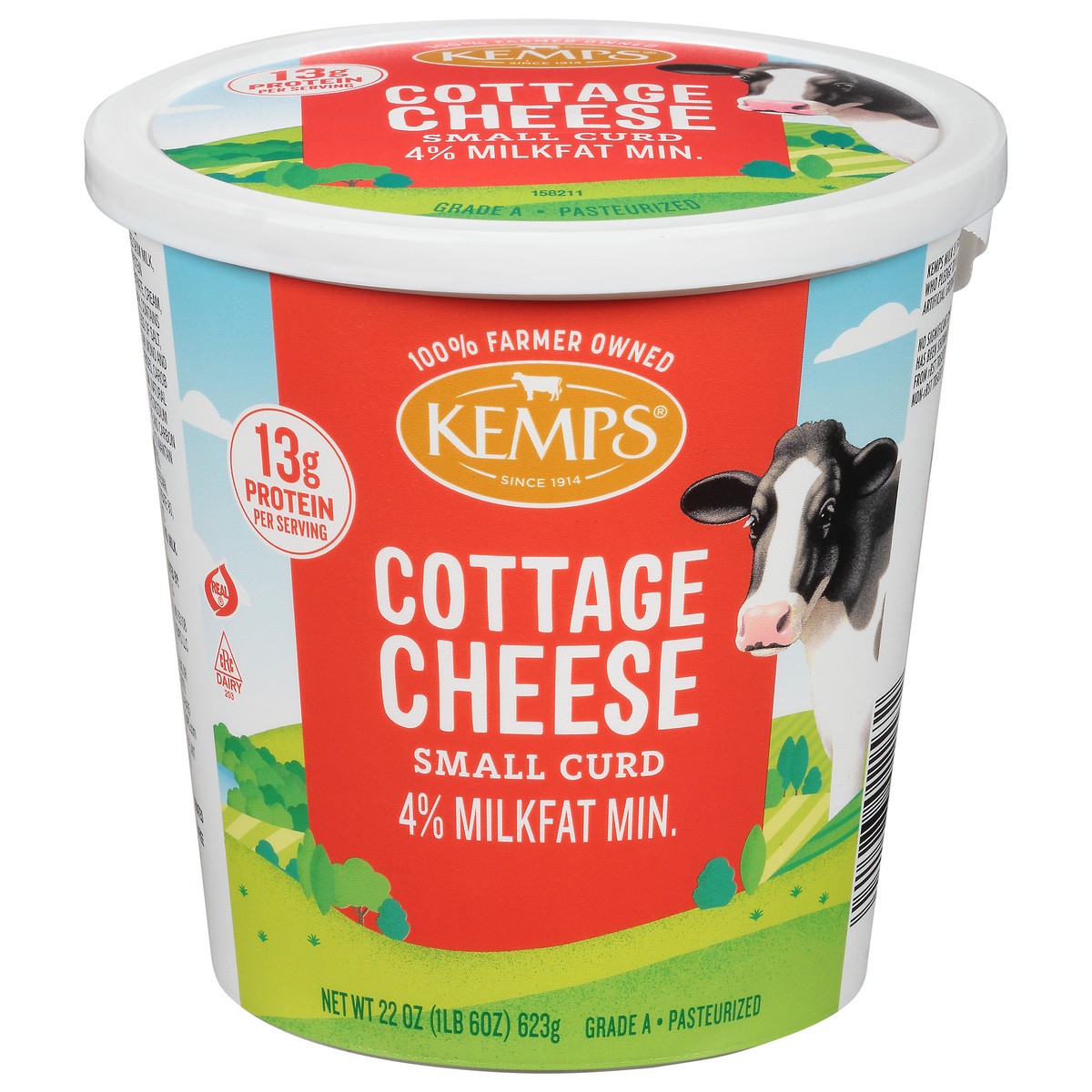 slide 1 of 9, Kemps 4% Small Curd Cottage Cheese, 22 oz