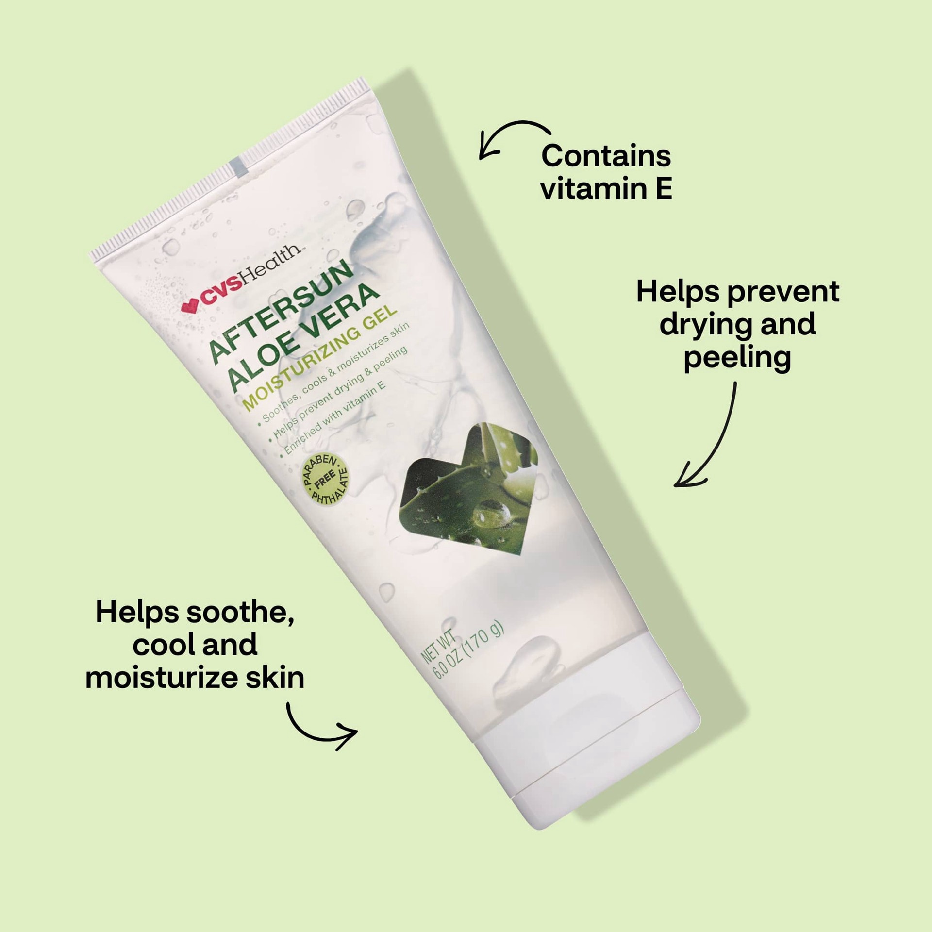 slide 4 of 7, Cvs Aftersun Aloe Vera Moisturizing Gel, 6 Oz, 6 oz