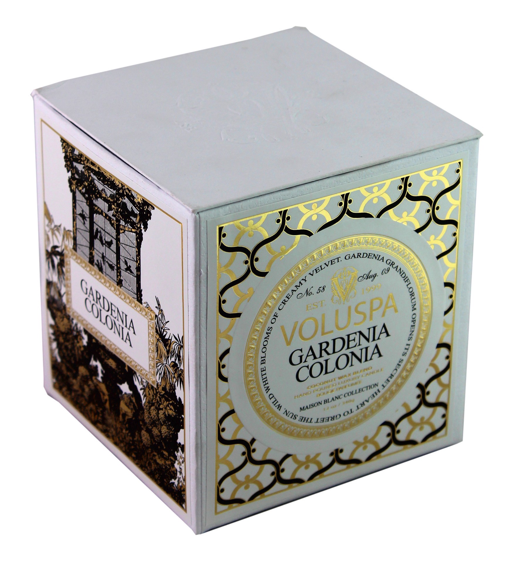 slide 1 of 1, Voluspa Gardenia Colonia Box Candle, 1 ct
