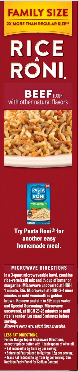 slide 6 of 9, Rice-A-Roni Family Size Beef Flavor Rice 13.6 oz, 13.6 oz