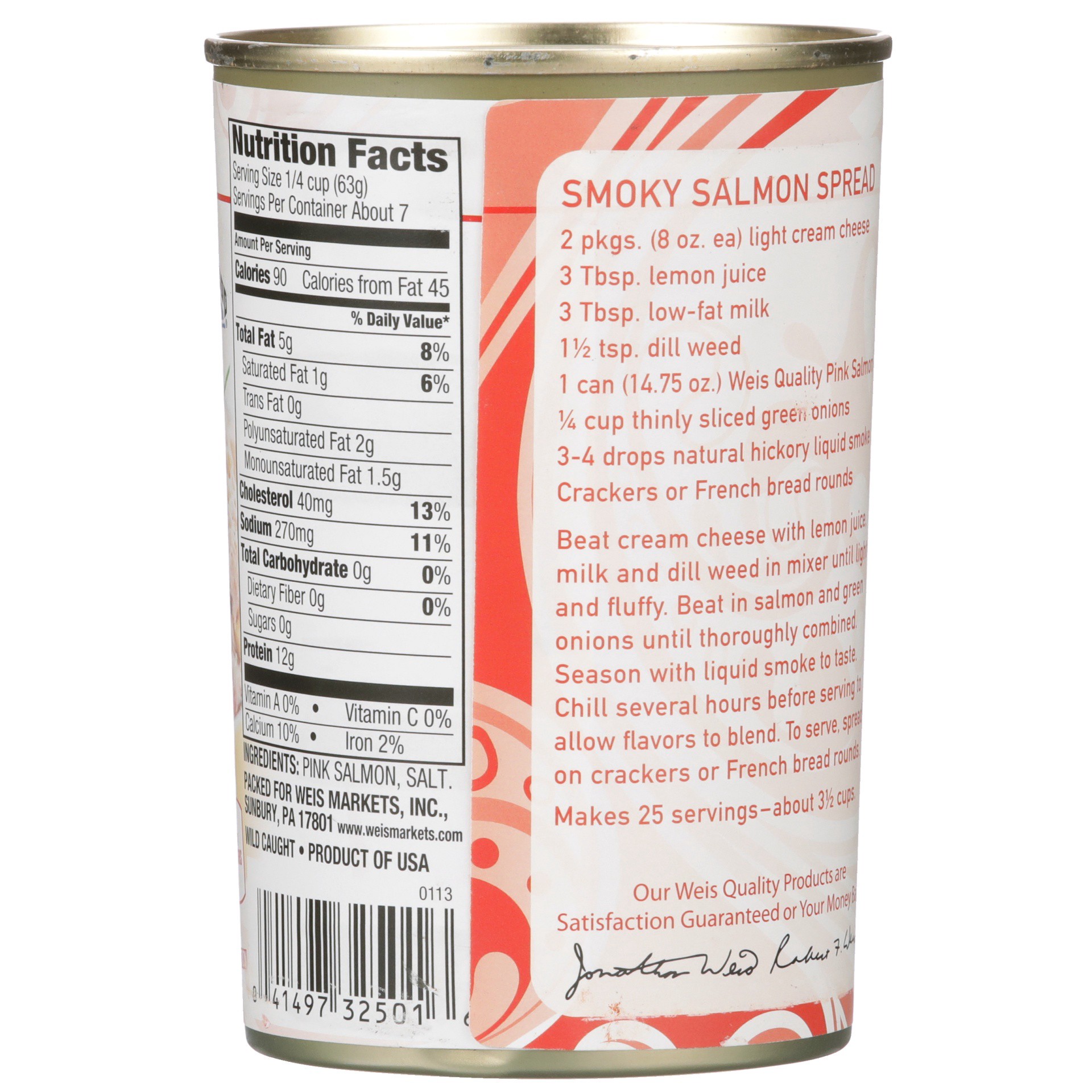 slide 3 of 6, Weis Quality 100% Natural Wild Alaskan Pink Canned Salmon, 14.75 oz