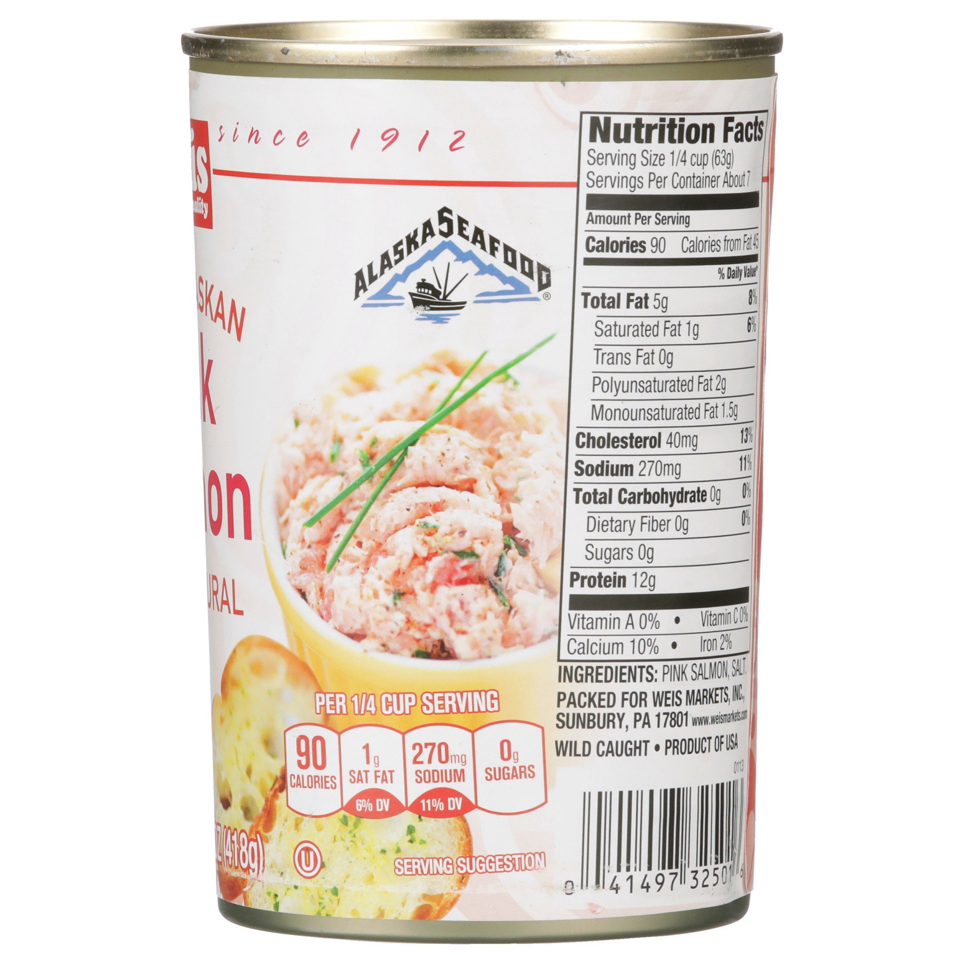 slide 5 of 6, Weis Quality 100% Natural Wild Alaskan Pink Canned Salmon, 14.75 oz