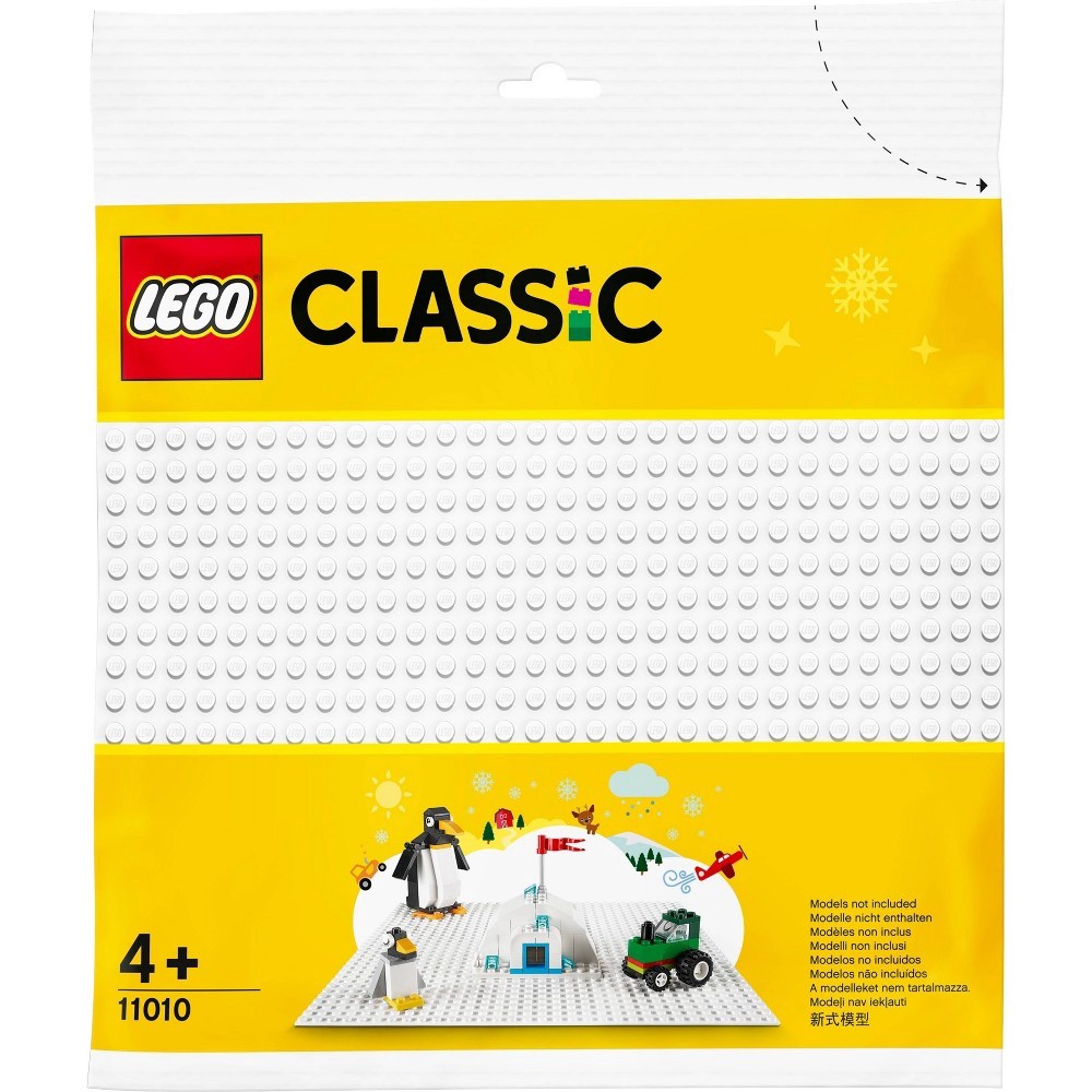 slide 6 of 9, LEGO Classic White Baseplate Creative Toy for Kids 11010, 1 ct