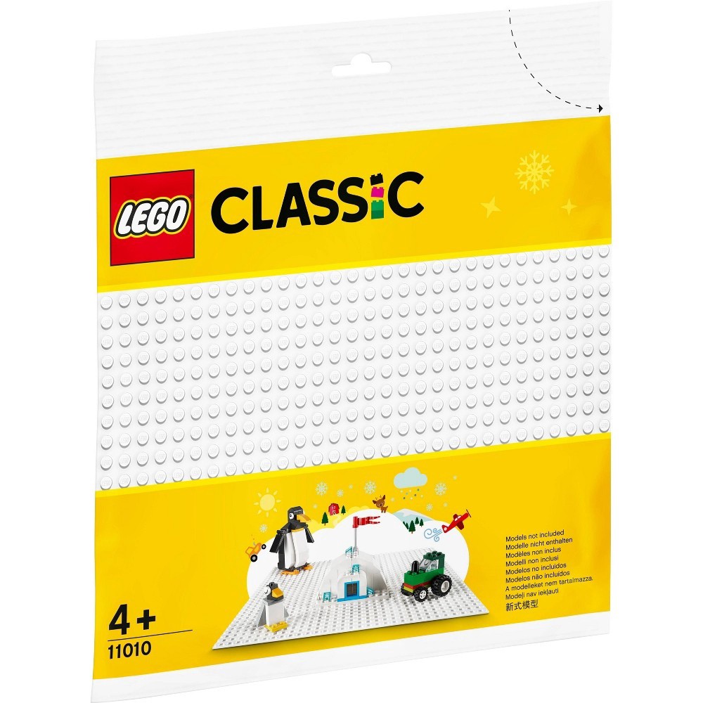 slide 7 of 9, LEGO Classic White Baseplate Creative Toy for Kids 11010, 1 ct