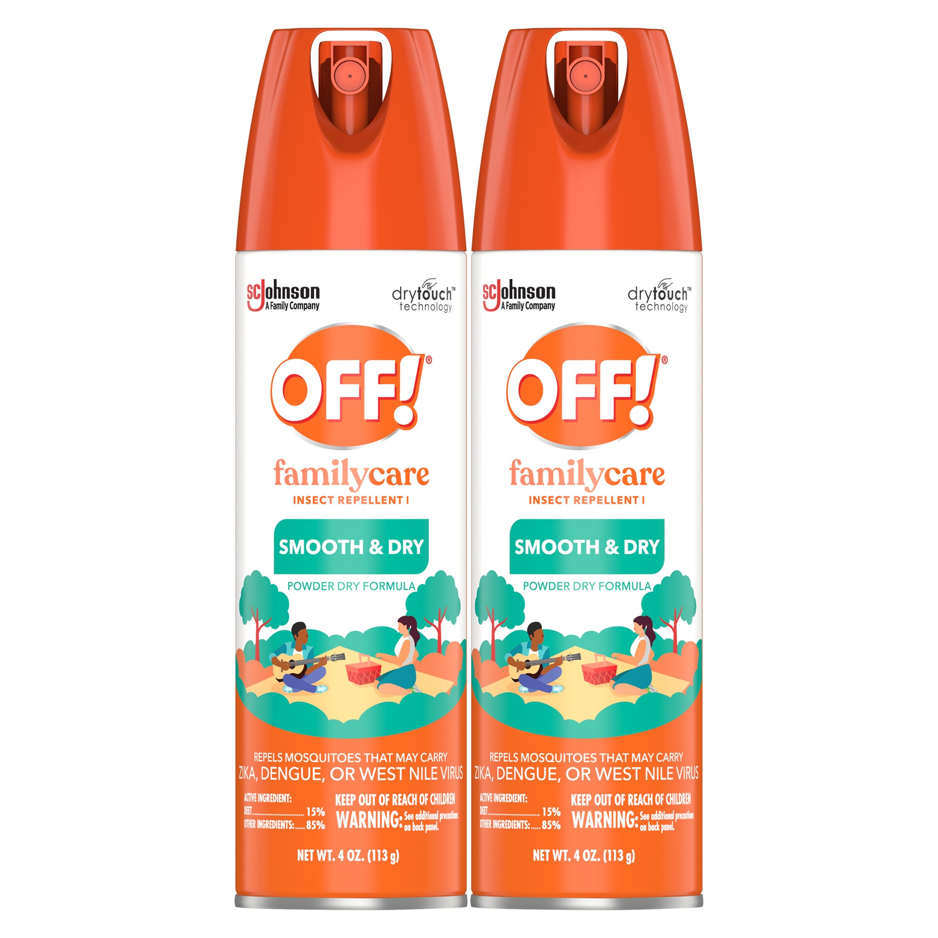 slide 5 of 5, OFF! FamilyCare Smooth & Dry Value Pack Insect Repellent I Value Pack Can 2 ea, 6 oz