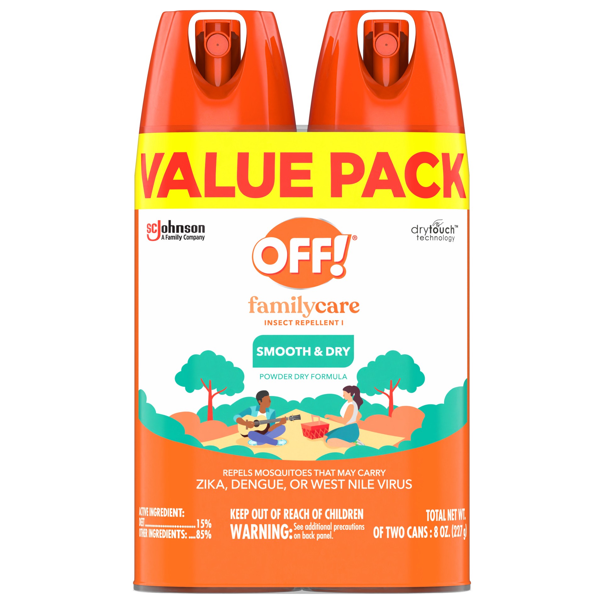 slide 1 of 5, OFF! FamilyCare Smooth & Dry Value Pack Insect Repellent I Value Pack Can 2 ea, 6 oz