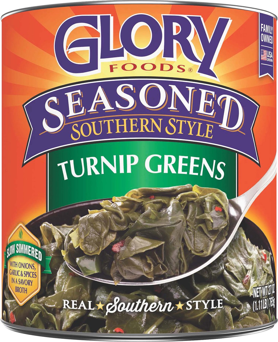 slide 2 of 5, Glory Foods Seasoned Southern Style Turnip Greens 27 oz, 27 oz