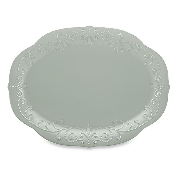 slide 1 of 1, Lenox French Perle Oval Platter - Grey, 16 in