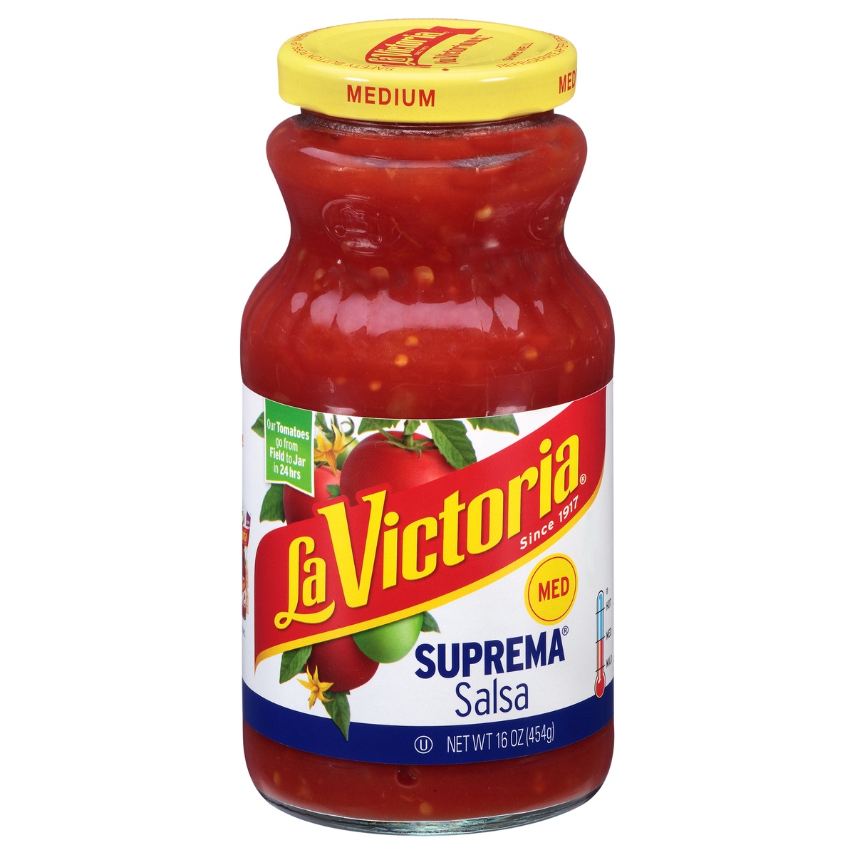 slide 1 of 6, LA VICTORIA Medium SUPREMA Salsa, 