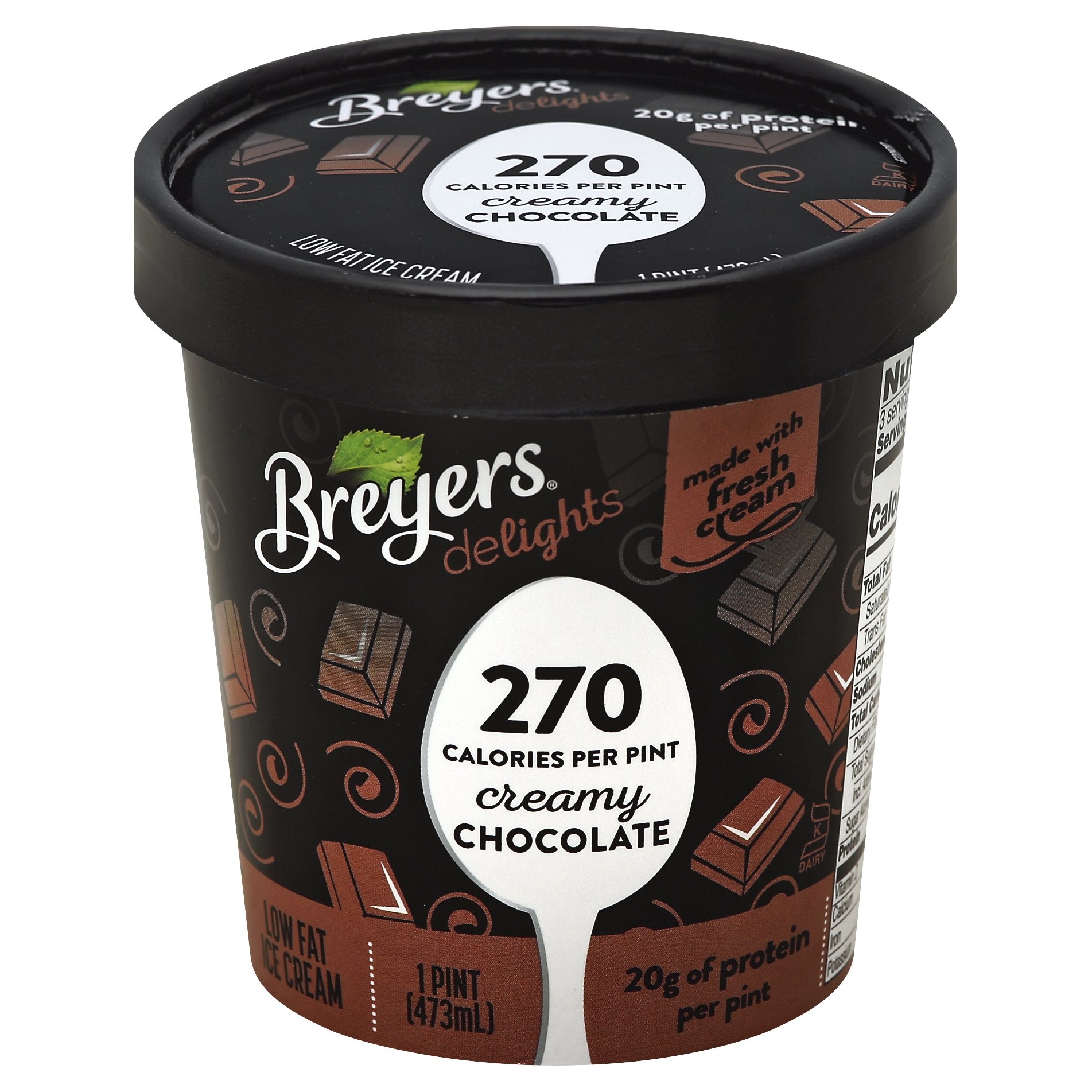 slide 1 of 2, Breyers Delights Creamy Chocolate Ice Cream, 1 pint