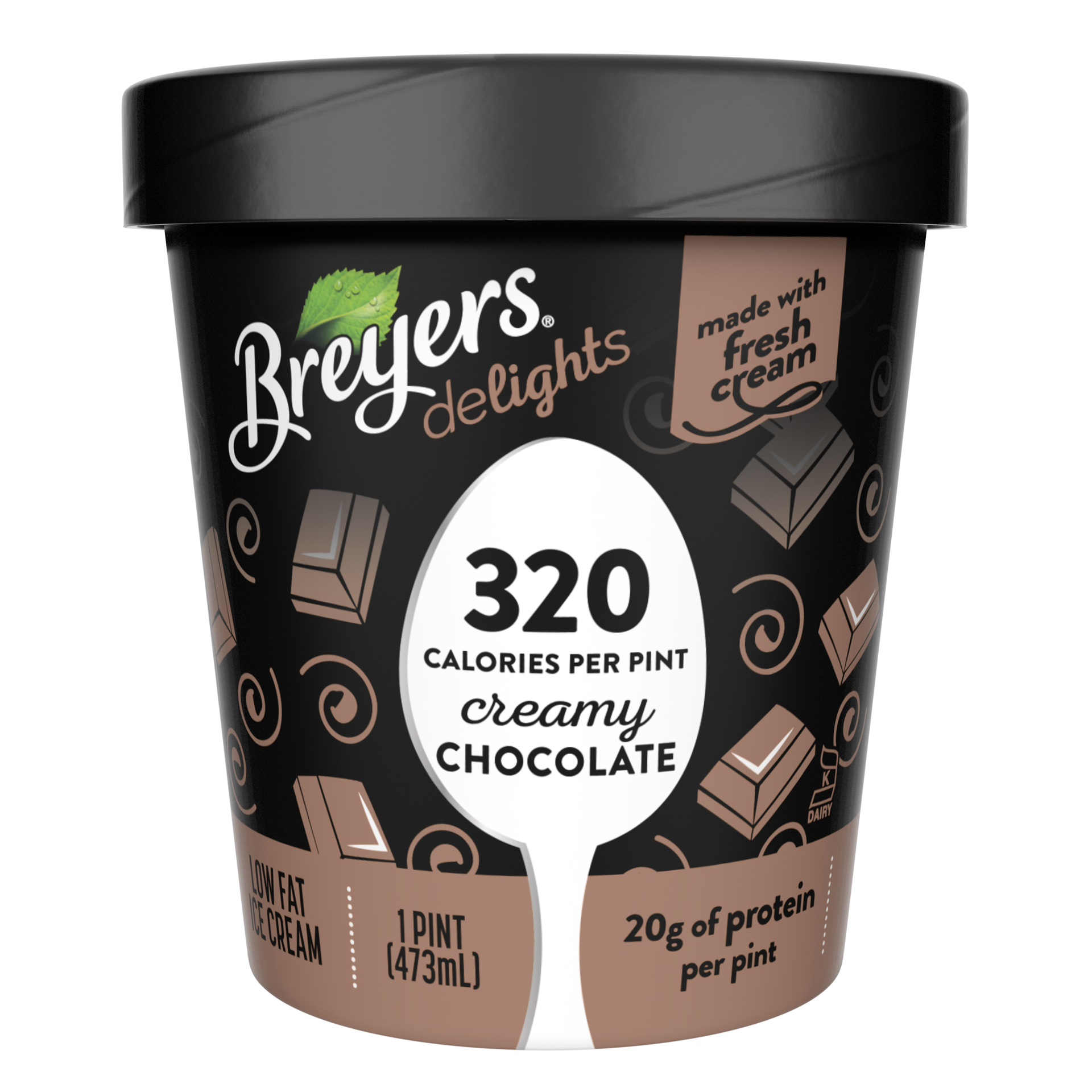 slide 2 of 4, Breyers Delights Low Fat Ice Cream Creamy Chocolate, 16oz, 16 oz