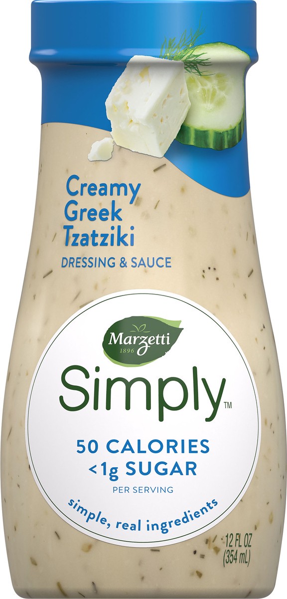 slide 3 of 9, Marzetti Simply Creamy Greek Tzatziki Salad Dressing, 12 oz
