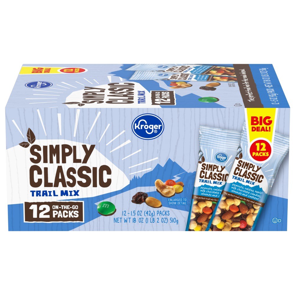 slide 2 of 3, Kroger Simply Classic Trail Mix On-The-Go Packs, 12 ct; 1.5 oz