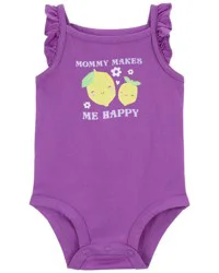 Carters Baby Mommy Sleeveless Bodysuit Purple NB