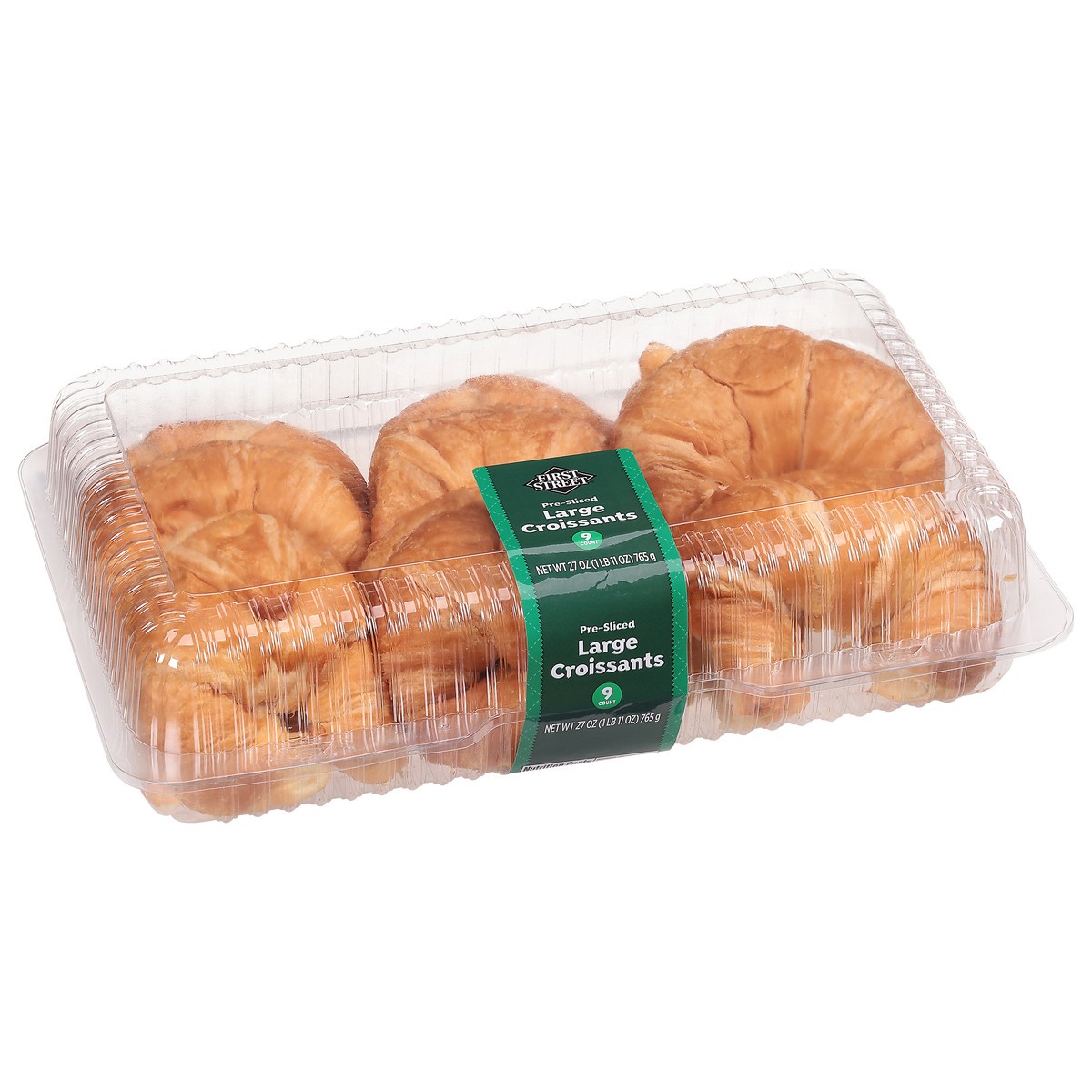 slide 5 of 14, First Street Large Sliced Croissant, 27 oz