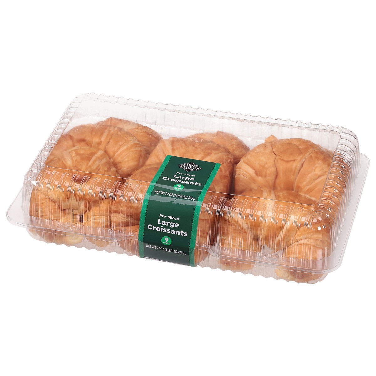 slide 6 of 14, First Street Large Sliced Croissant, 27 oz