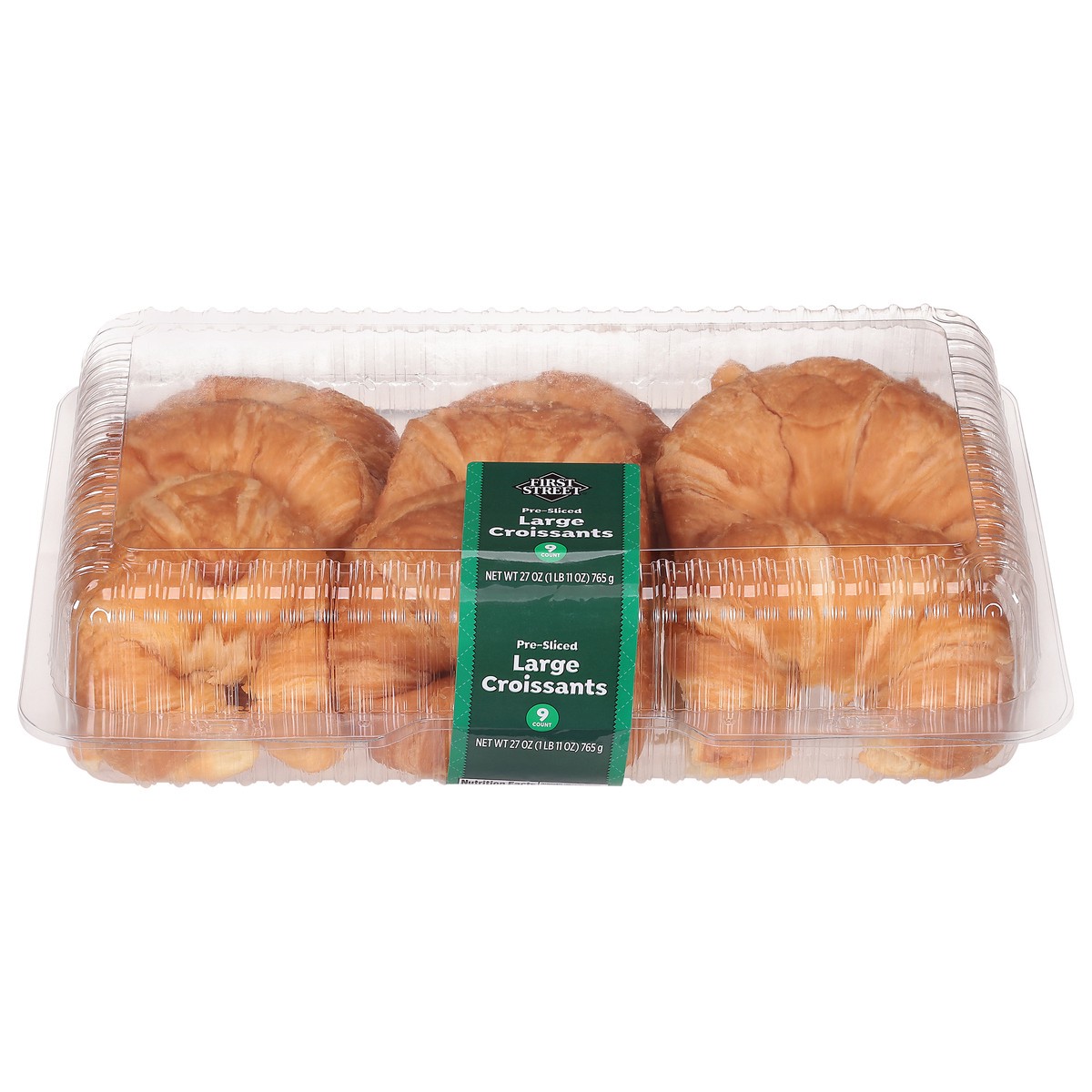 slide 4 of 14, First Street Large Sliced Croissant, 27 oz