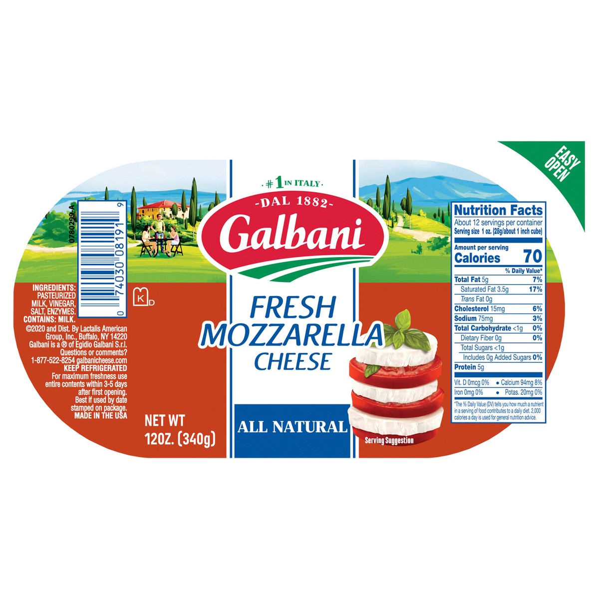 slide 1 of 9, Galbani Fresh Mozzarella Log, 12 oz, 12 oz
