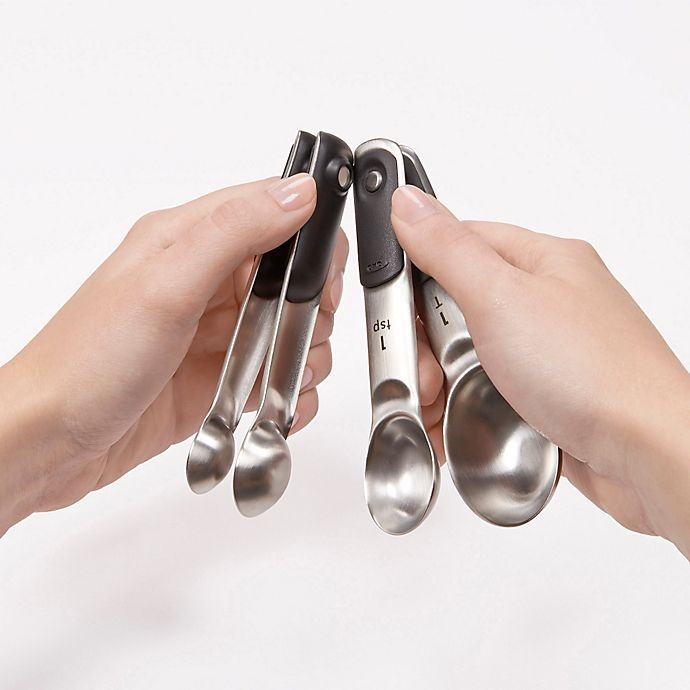 slide 4 of 5, OXO Good Grips Stainless Steel Measuring Spoon Set, 4 ct
