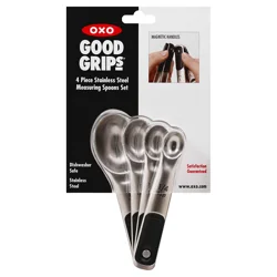 Good Grips Stainless Steel, 4 Piece Measuring Spoons Set 4 ea