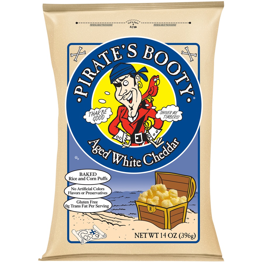 slide 1 of 1, Pirate's Booty Aged White Cheddar Baked Puffs, 14 oz