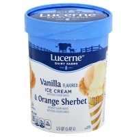 slide 1 of 3, Lucerne Dairy Farms Ice Cream Orange Sherbet & Vanilla, 1.75 qt